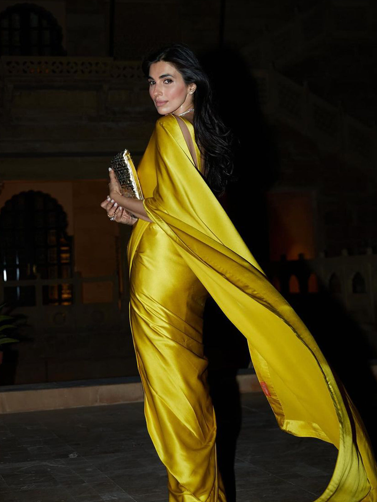 Handwoven Citrine Yellow Silk Sarees