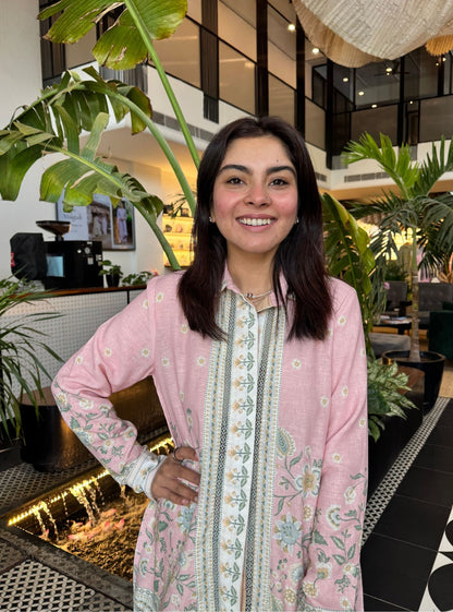 Lila Printed Linen Pink Co-ord Set