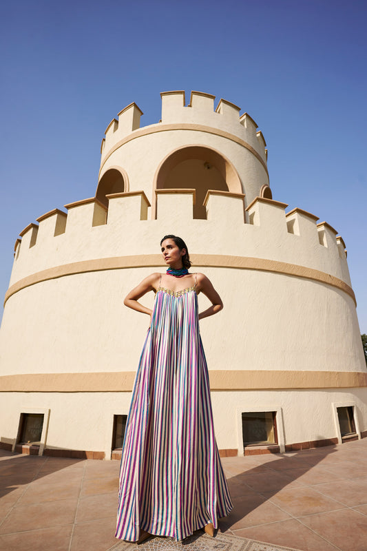 MULTICOLOUR STRIPED JUMPSUIT- EC-JS-EG24-16- MultiColor