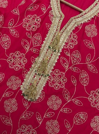 Arisha Supima Cotton Fuschia Kurta Set
