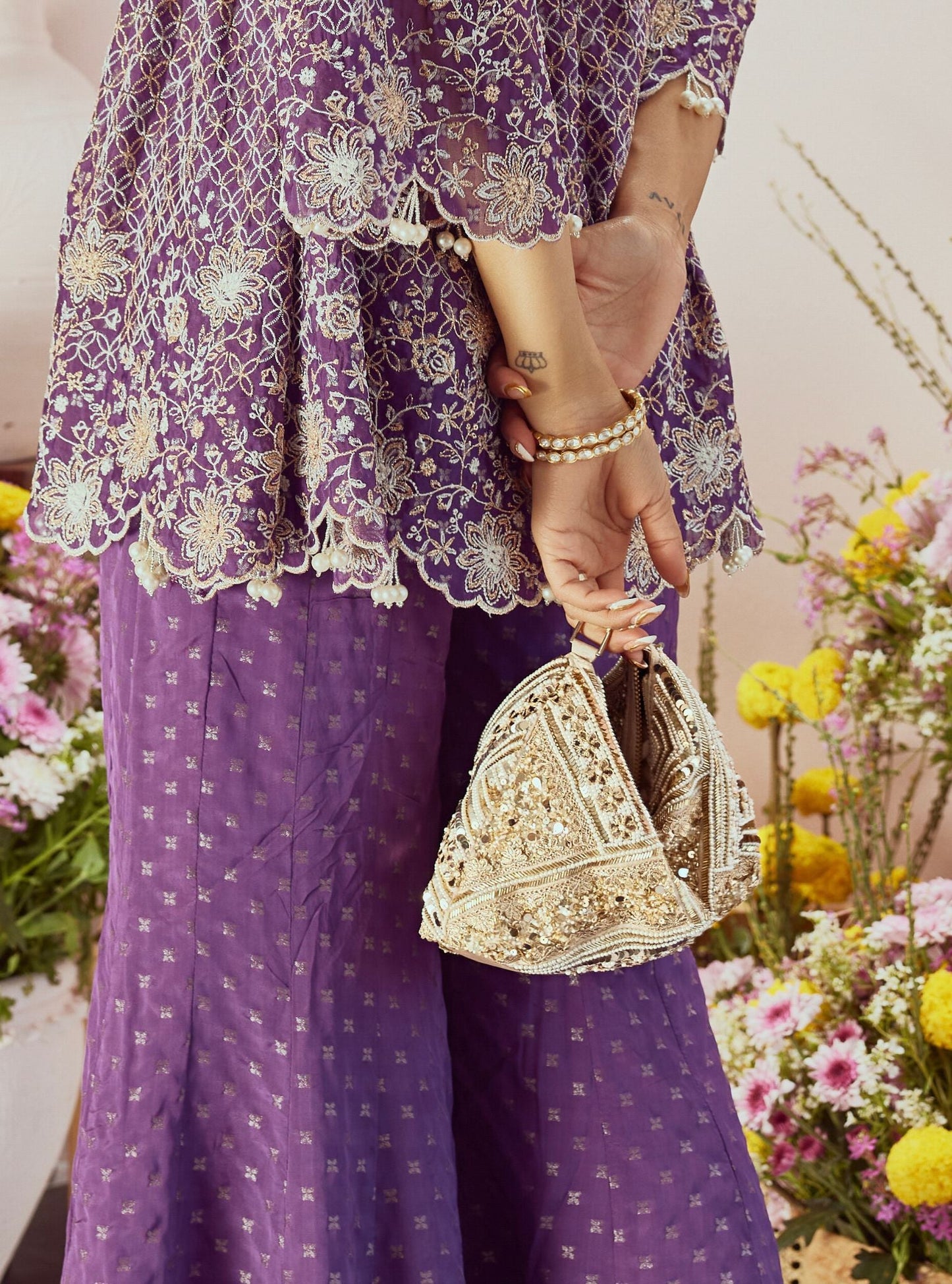 Mulmul Glow Gold Handbag