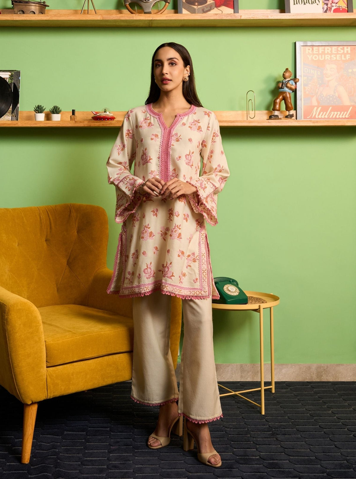 Lottie Wool Off White Kurta Set