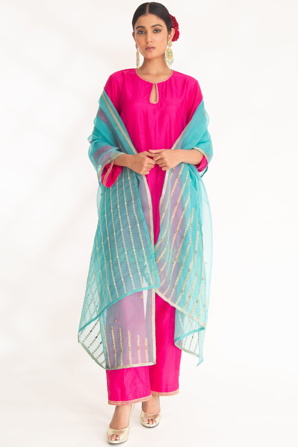 Aavya Kurta Set Magenta Pink