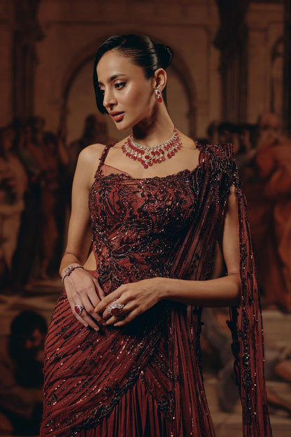Crimson Radiance saree