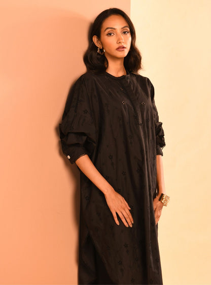 Oriana Supima Cotton Black Co-ord Set