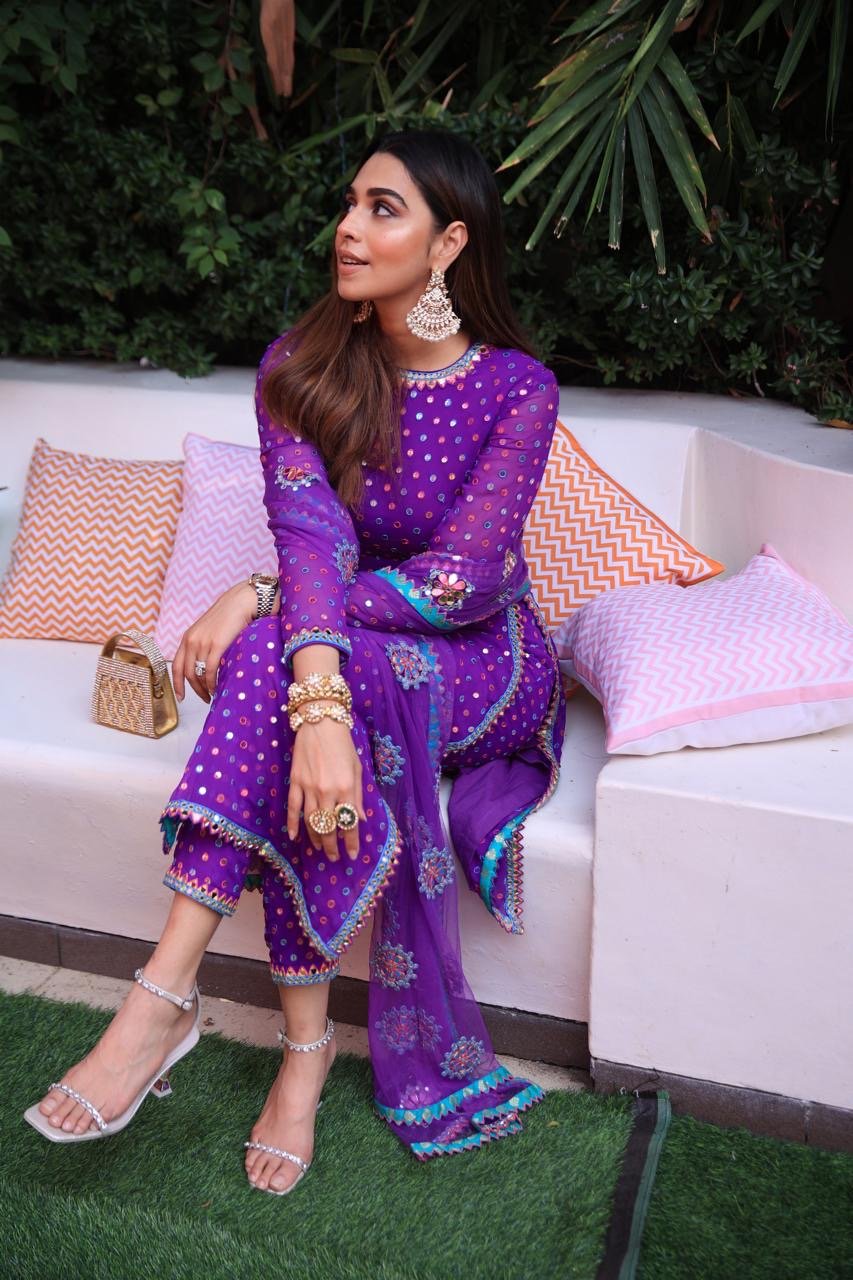 SUMMIYYA In Purple Multicolour Rang Kurta Set