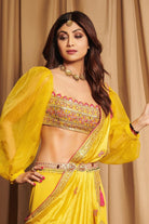 Women's Mustard Yellow Embroidered Sharara Set