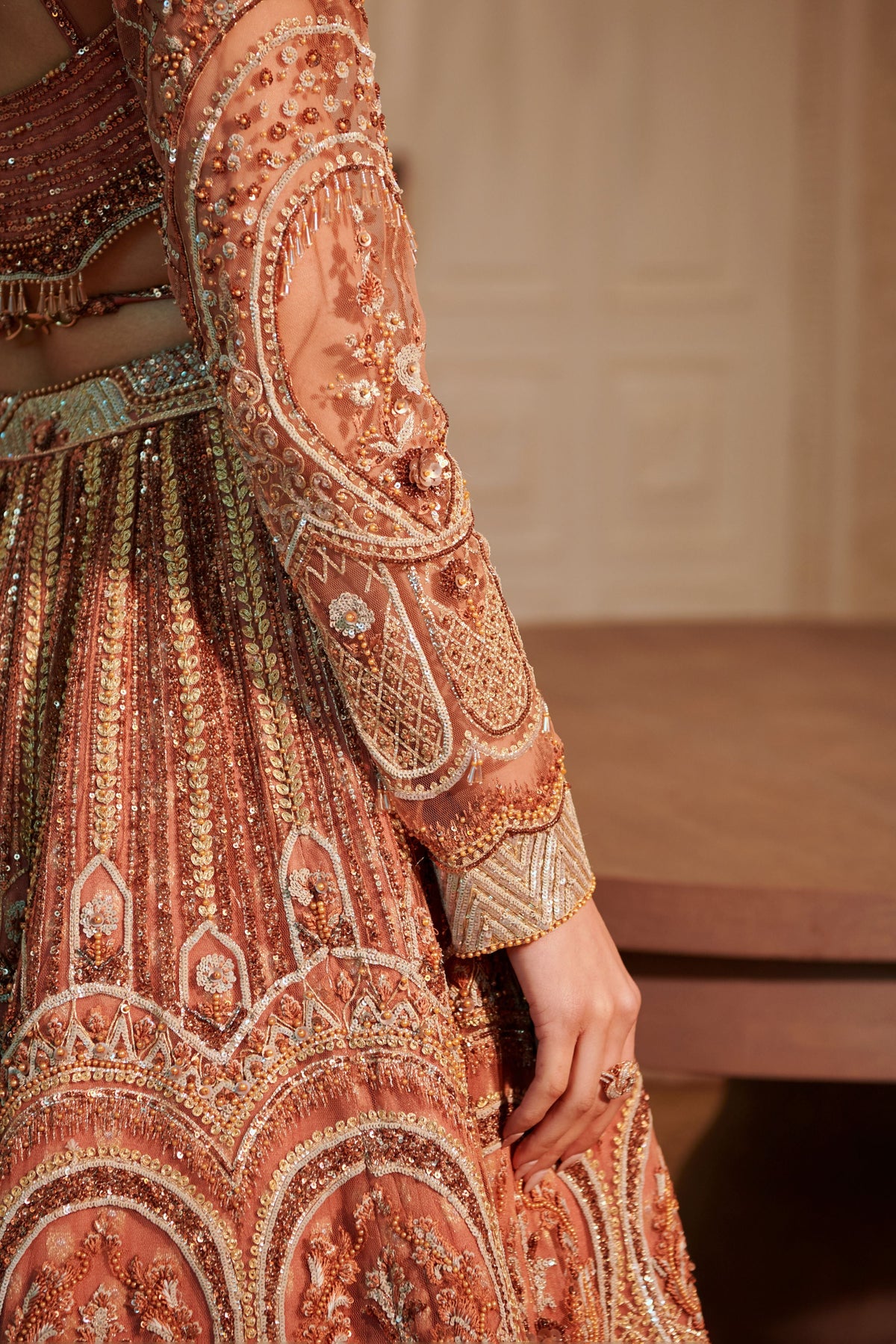 Rust Swan Lehenga