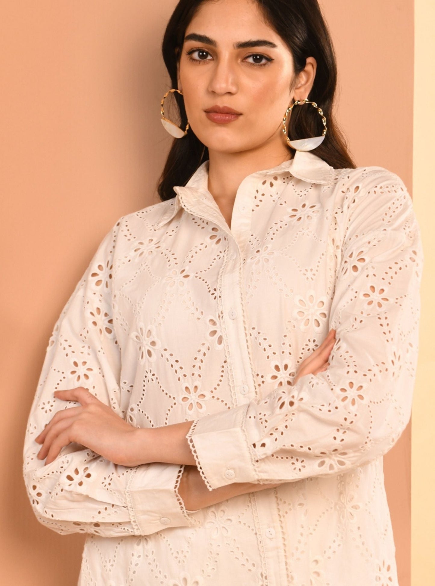 Trix Supima Cotton White Co-ord Set