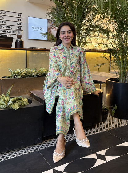 Chunari Lawn Printed Green Shirt Set