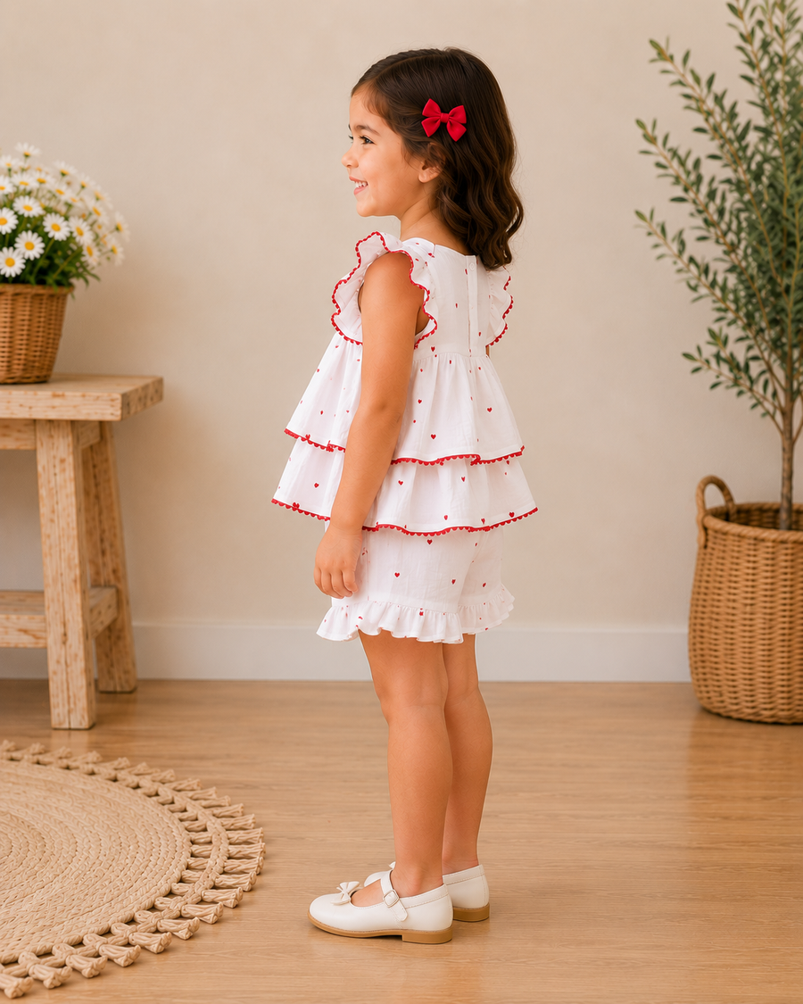 White ruffle cordset