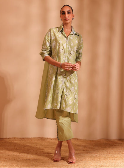 Niva Supima Cotton Green Long Co-ord Set