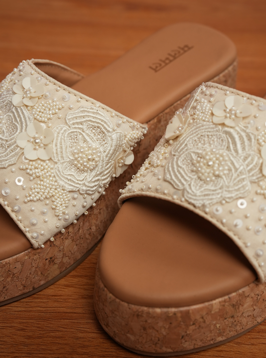 Amelia White Platform WedgeÂ Heel