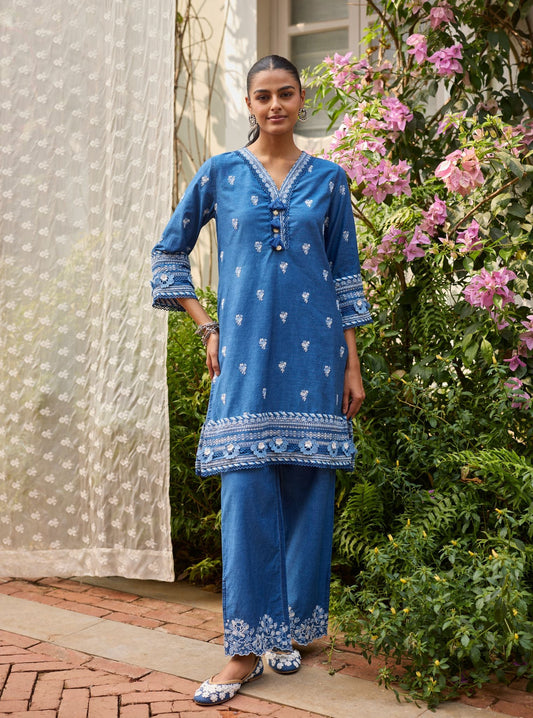 Sero Denim Kurta Set