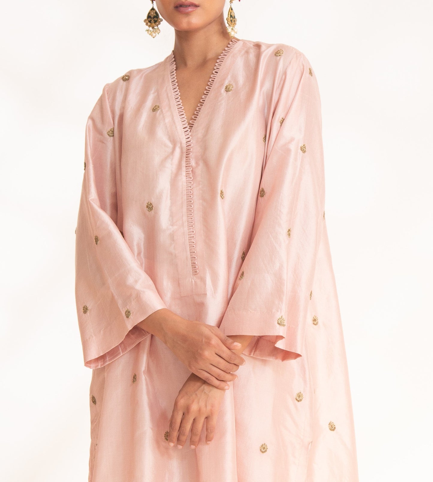 Ojal Pink Kurta Set Nude Pink