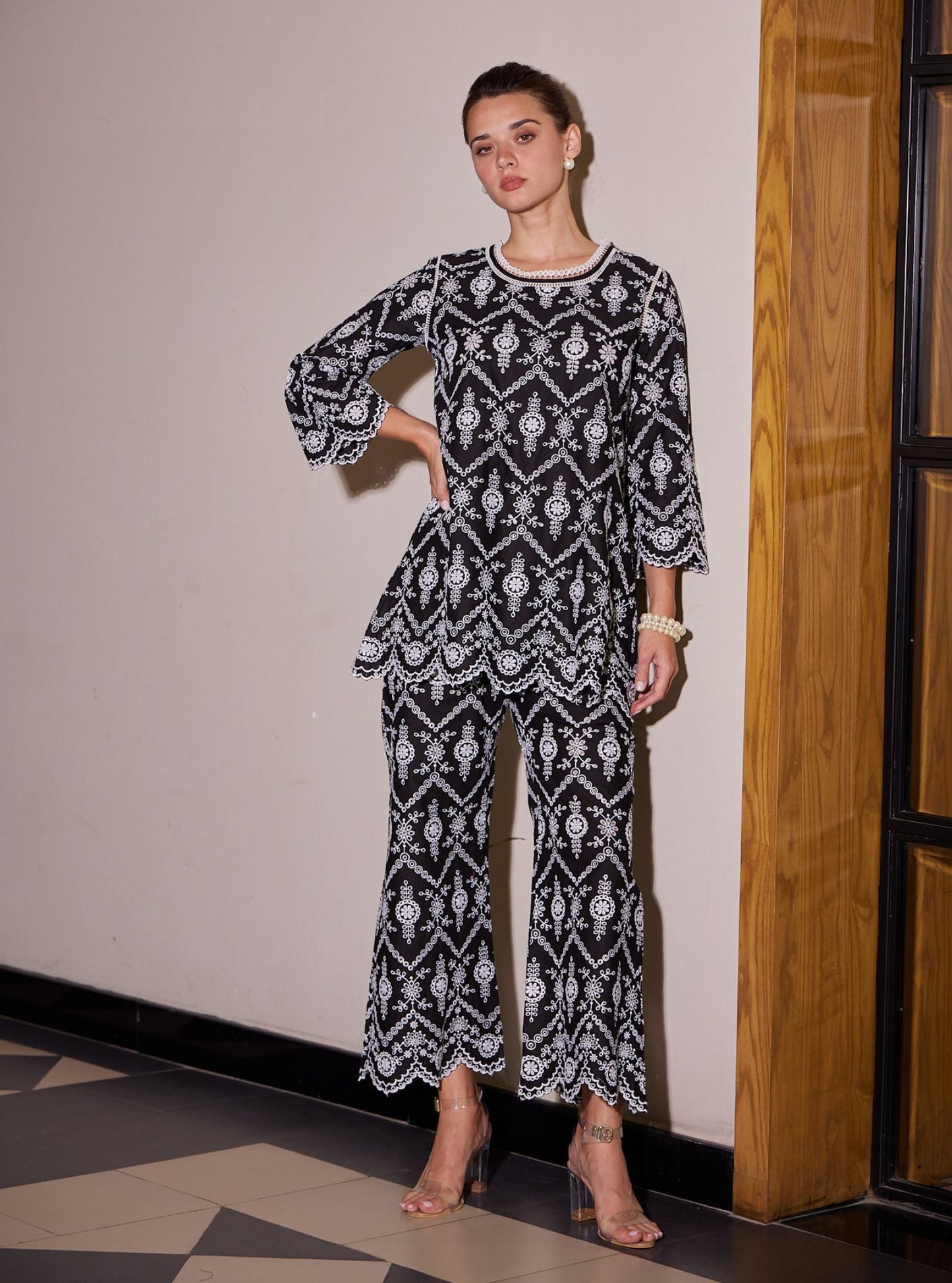 Evelyn Supima Cotton Black Co-ord Set