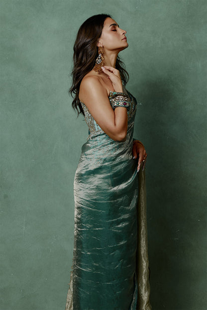 Ocean Breeze Corset Saree