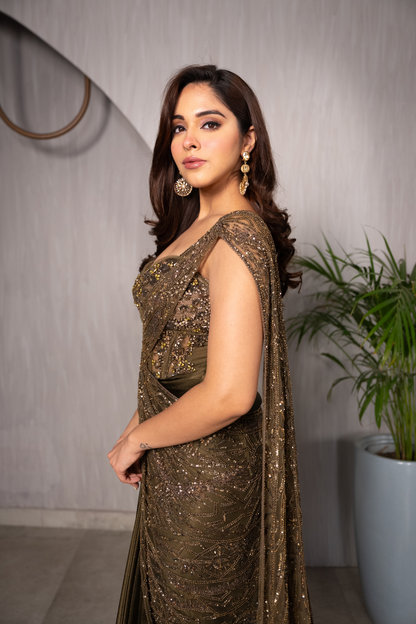 Priya Dora in Cedar Glow Saree