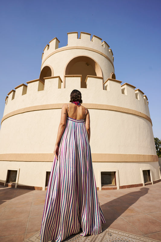 MULTICOLOUR STRIPED JUMPSUIT