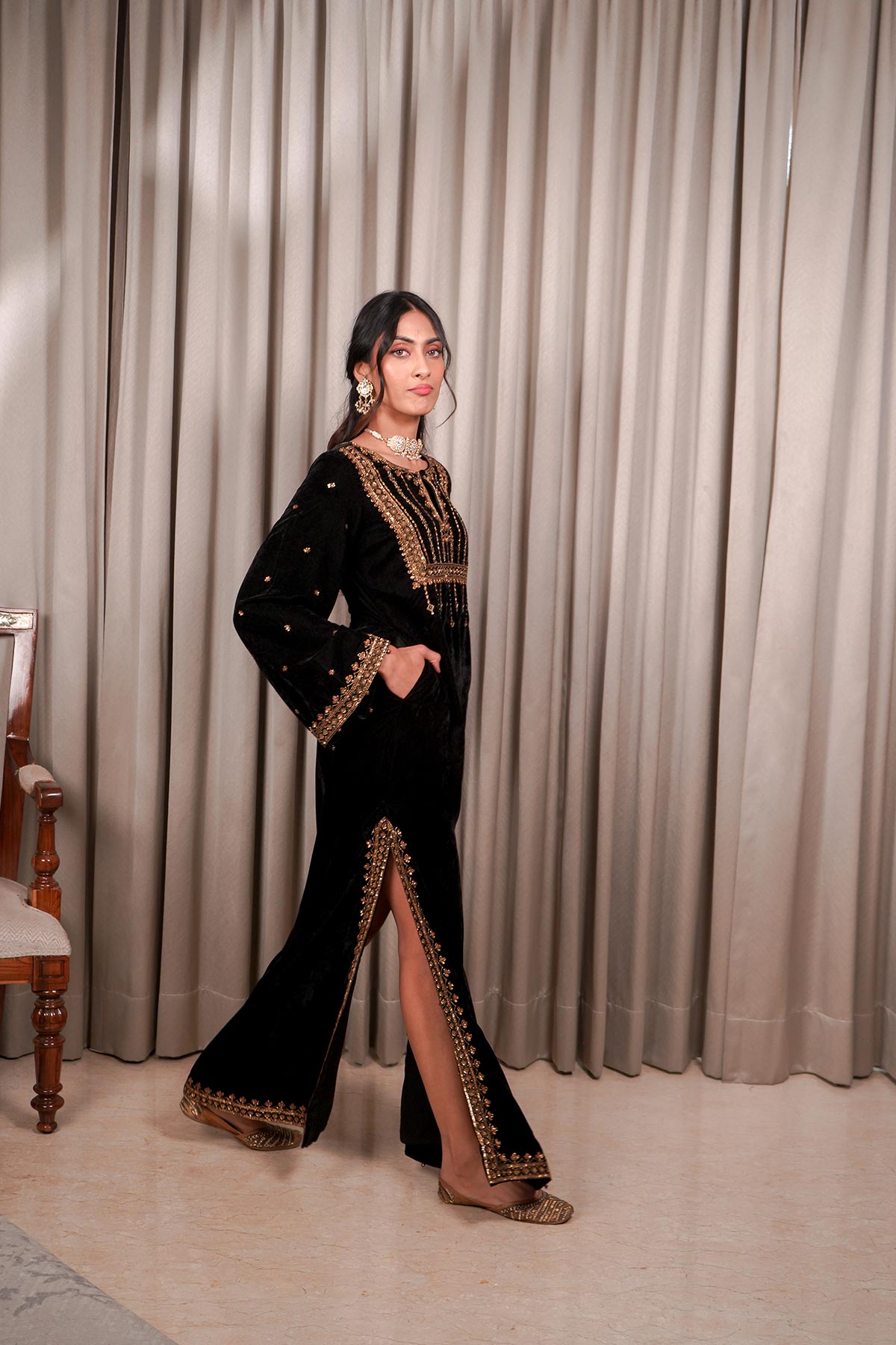 Black Kaftan Set