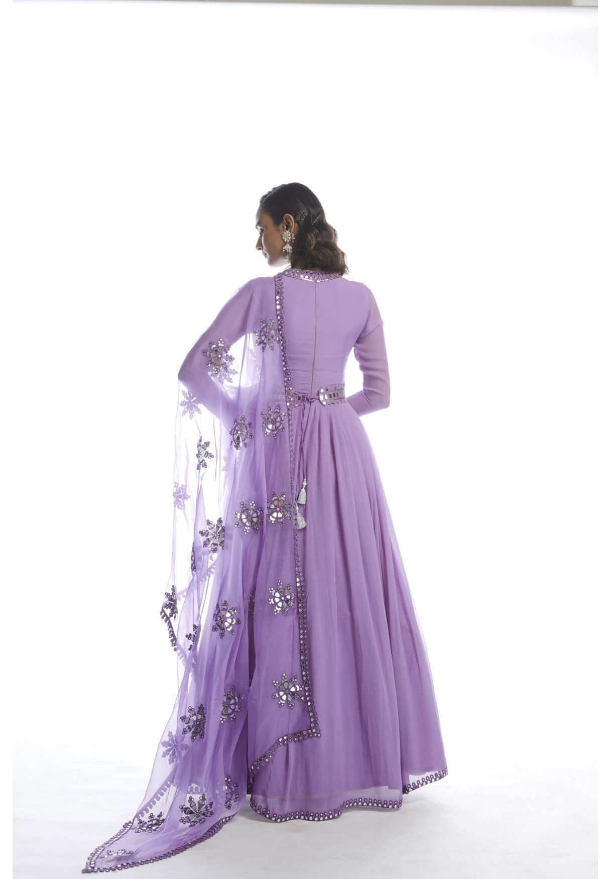 Catnip Purple Chiffon Anarkali Set