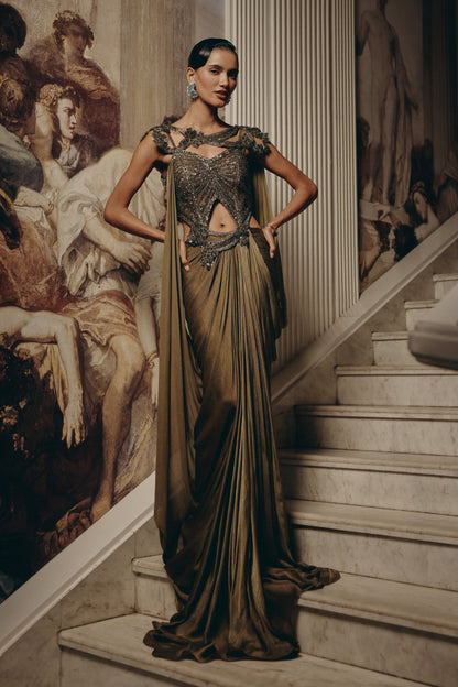 Sculpted Olive Drape
