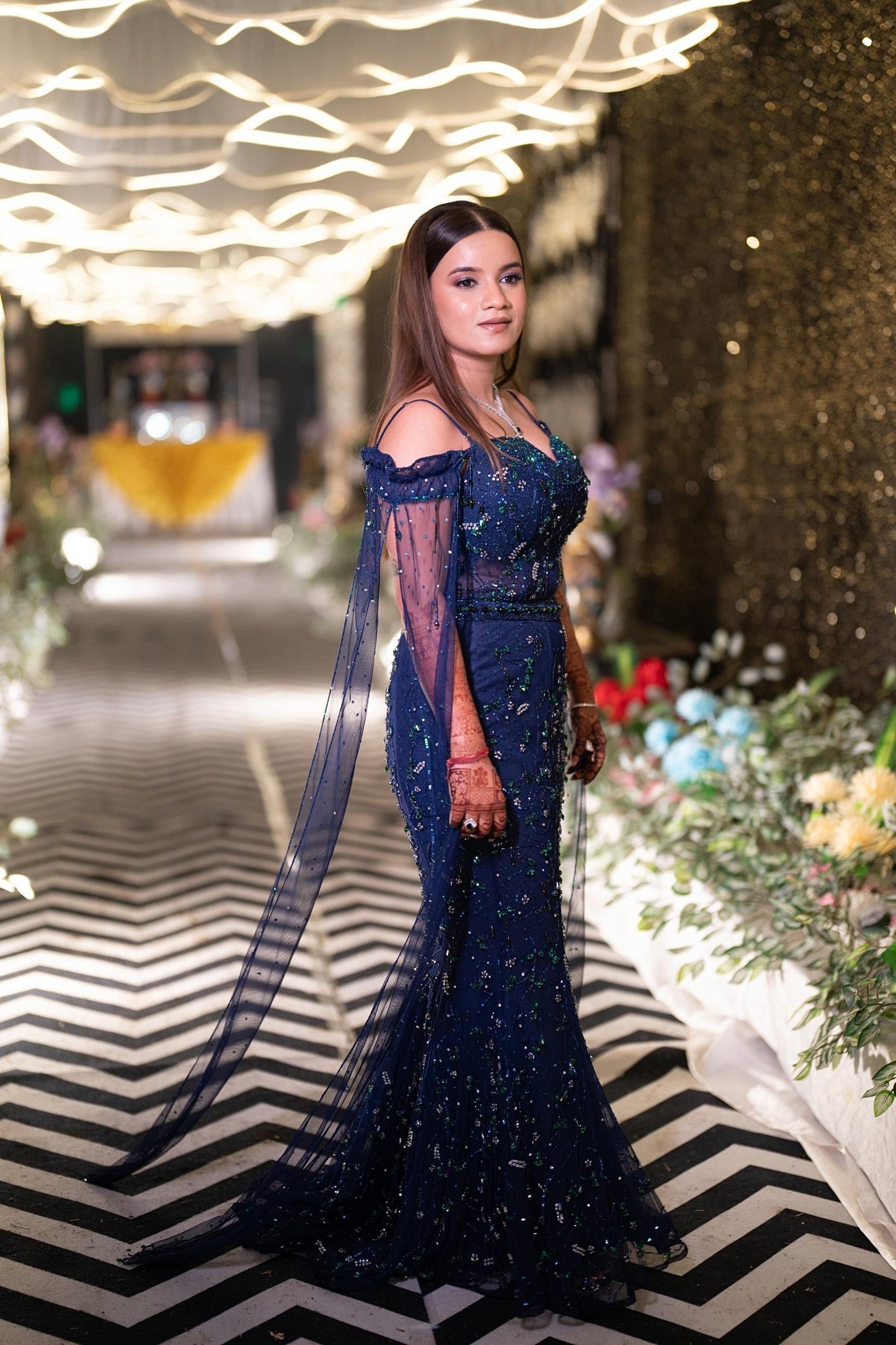 MIDNIGHT TURQUOISE MERMAID LEHENGA