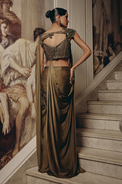 Sculpted Olive Drape