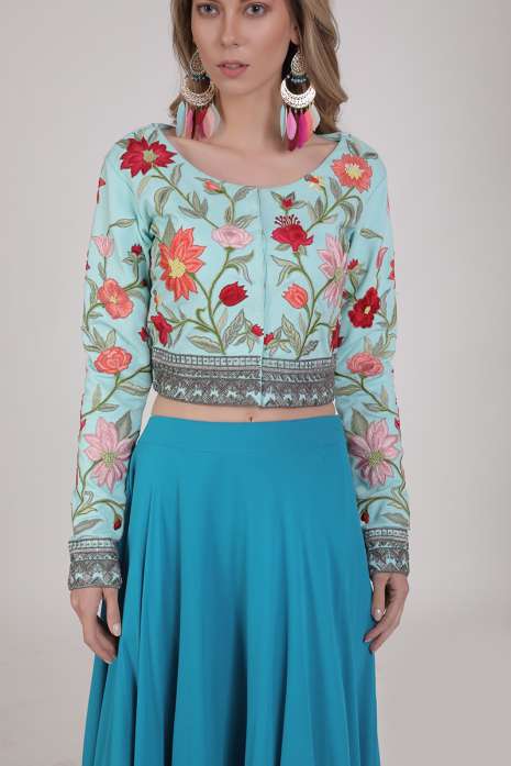Skirt with Jacket Teal and Aqua