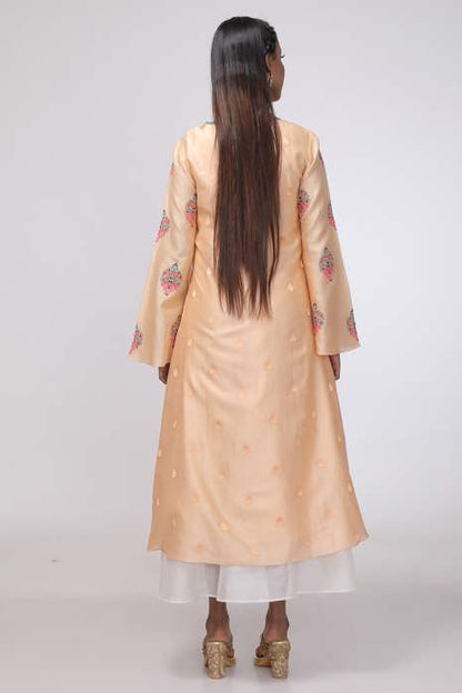 Layered Kurti  Peach and Ivory