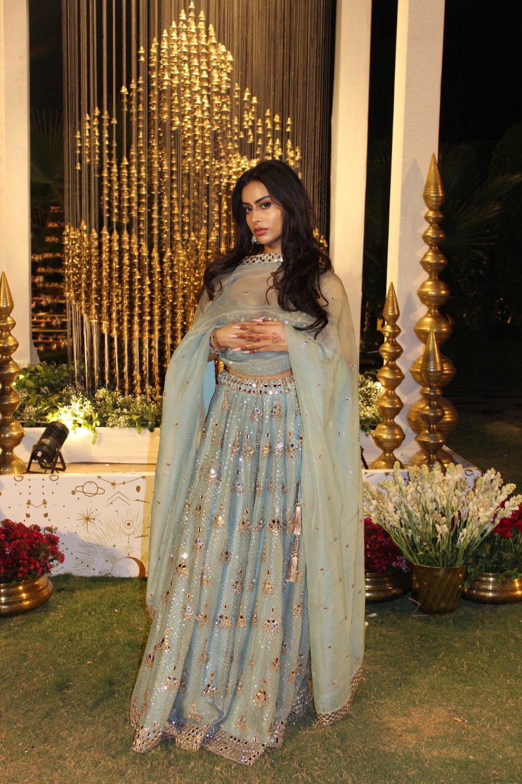 NYSA DEVGAN In Powder Blue Sequins Lehenga Set