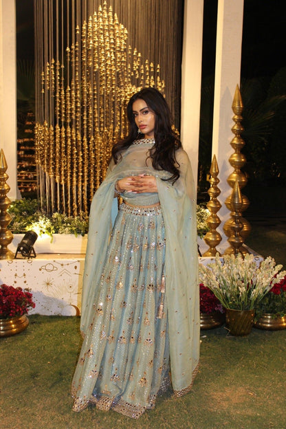 NYSA DEVGAN In Powder Blue Sequins Lehenga Set