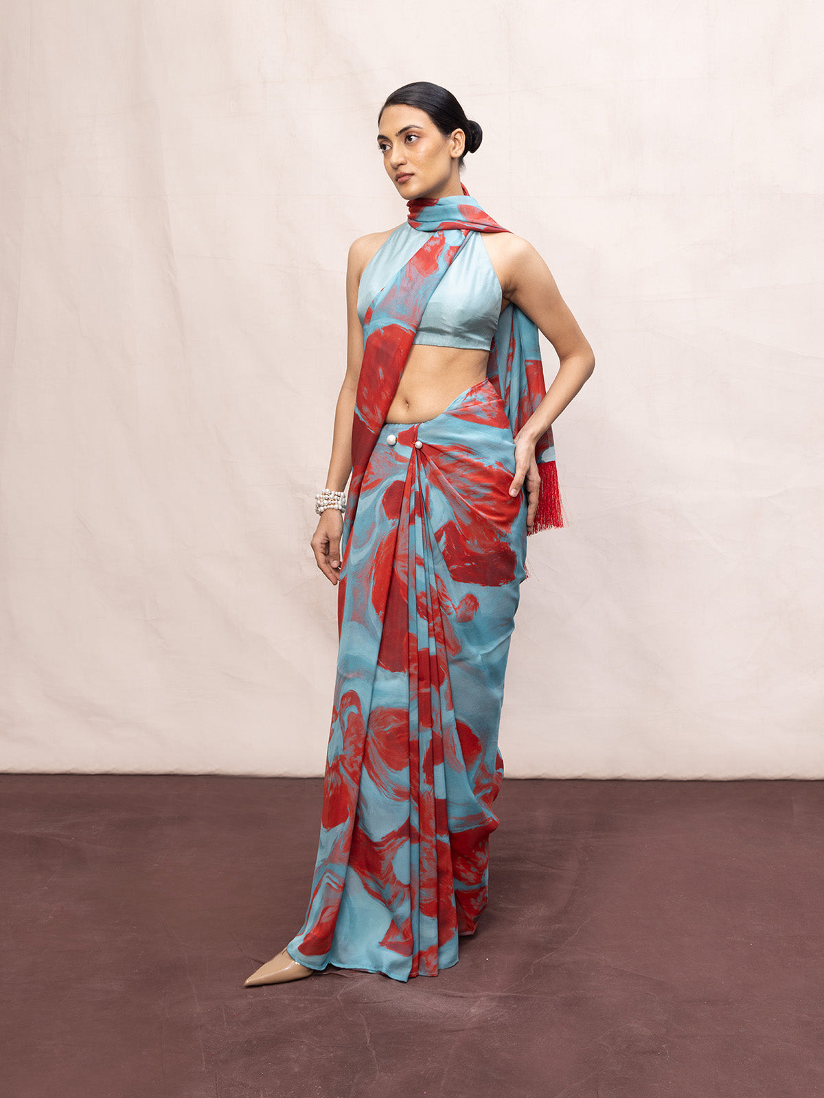 Multicolour Chiffon Digital Print Saree