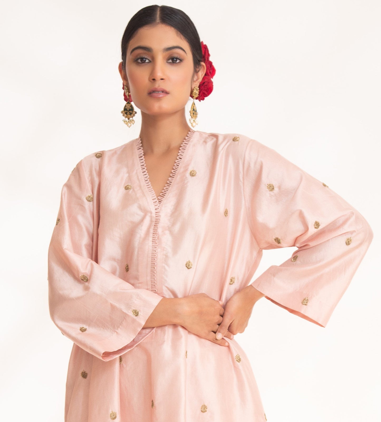 Ojal Pink Kurta Set Nude Pink