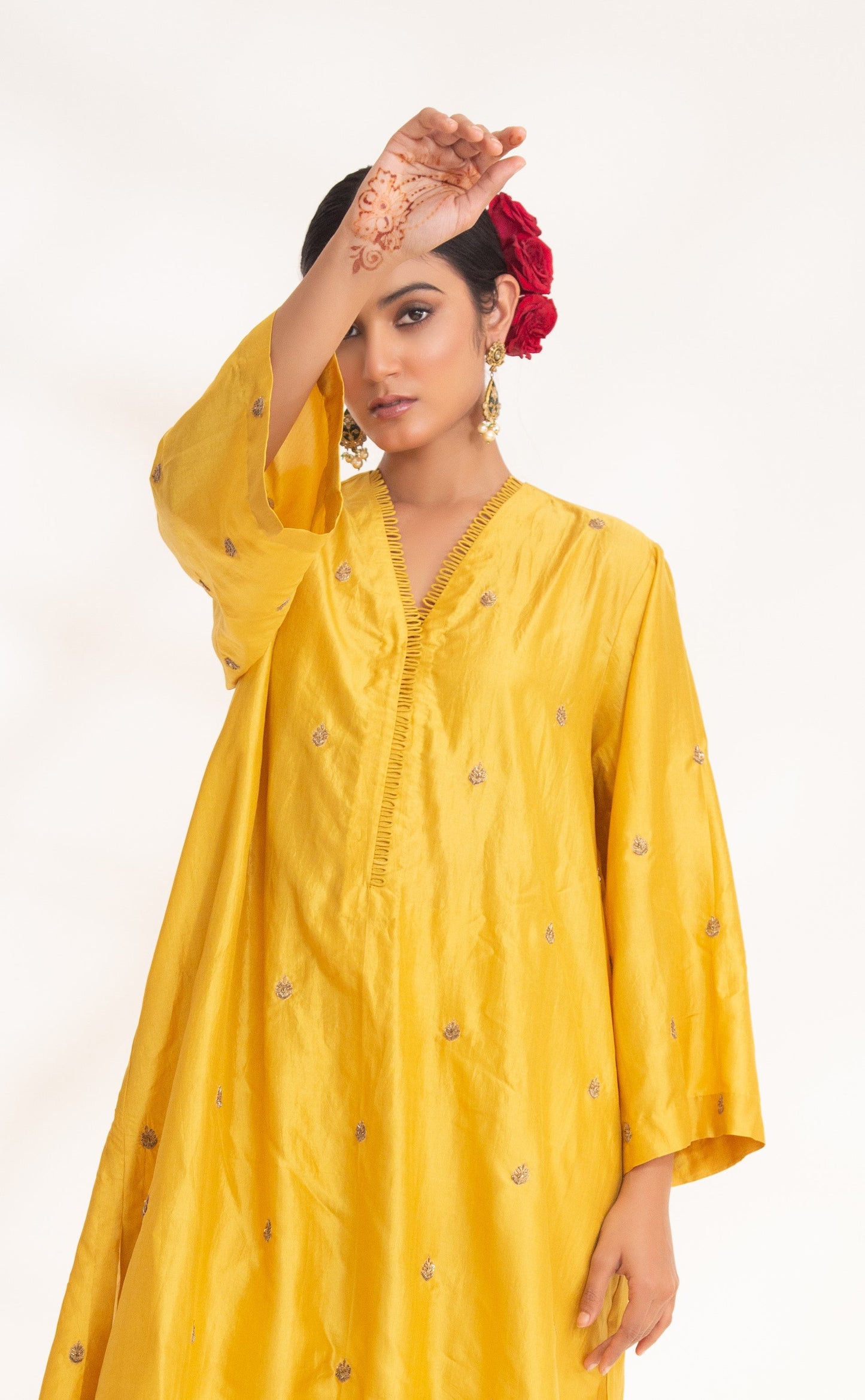 Ojal Kurta Set Yellow