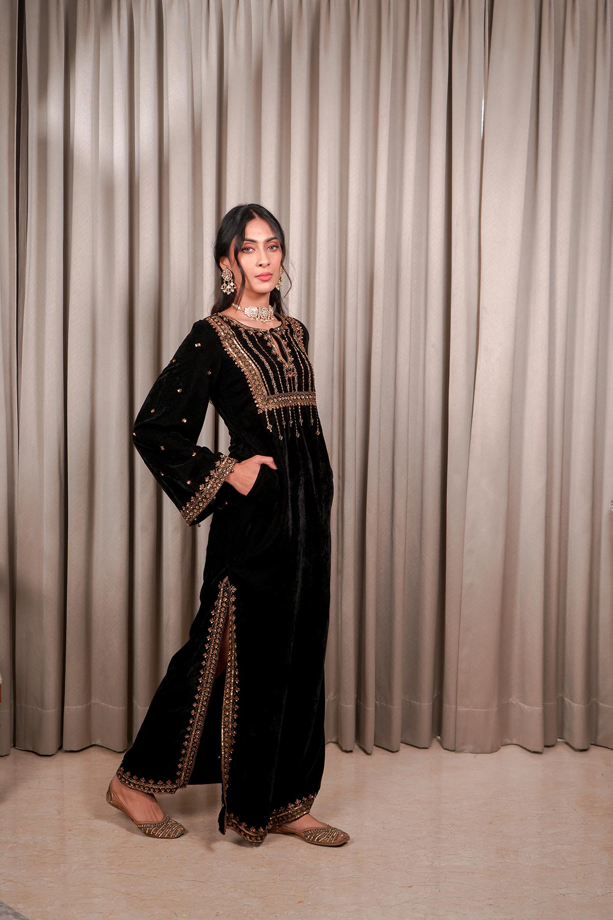 Black Kaftan Set
