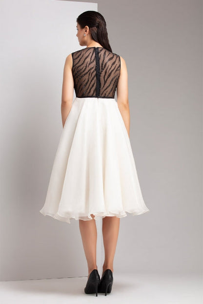 Black & White Organsa Barbie Dress Black and White