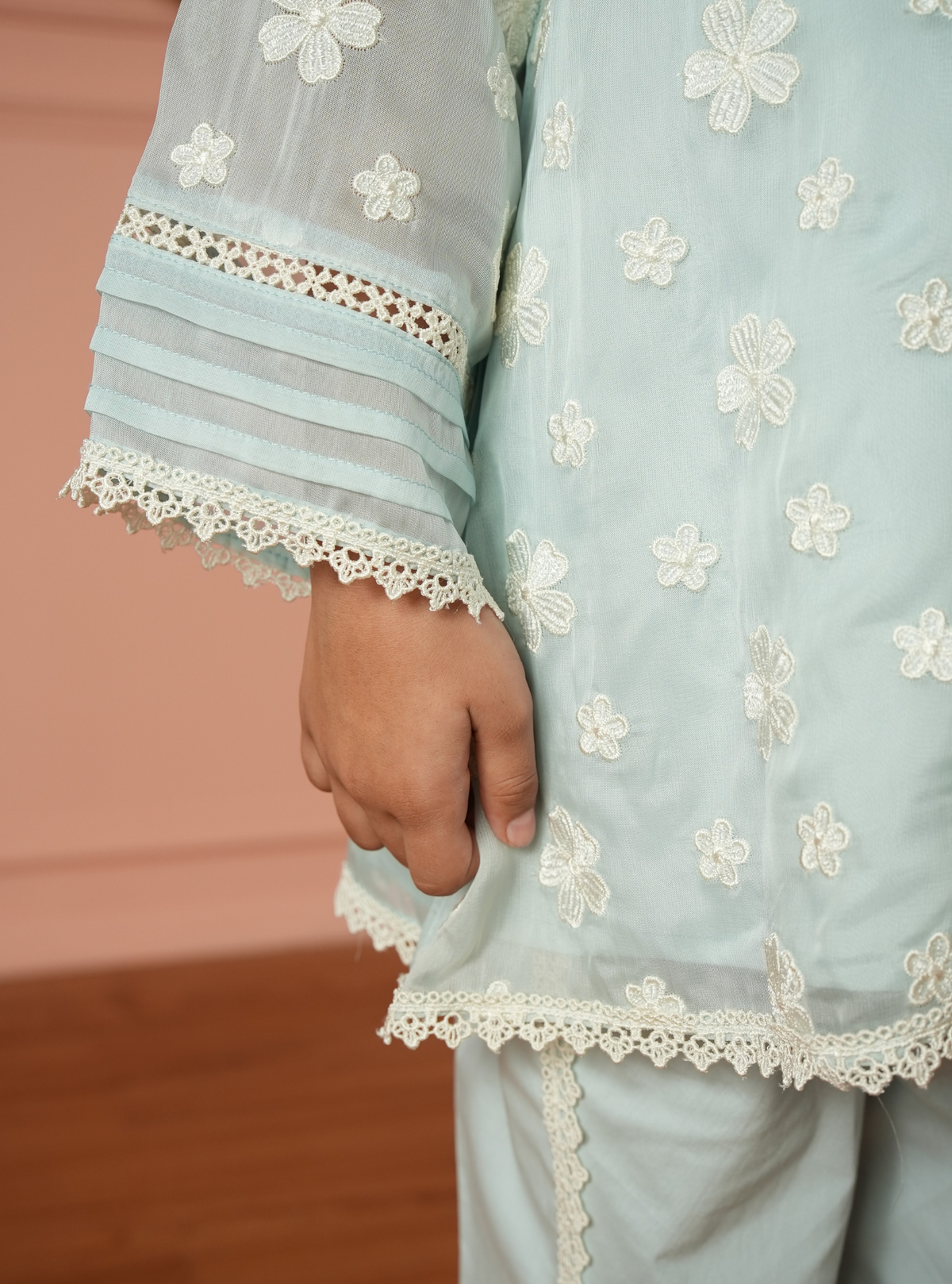Veloura Organza Blue Kurta Set