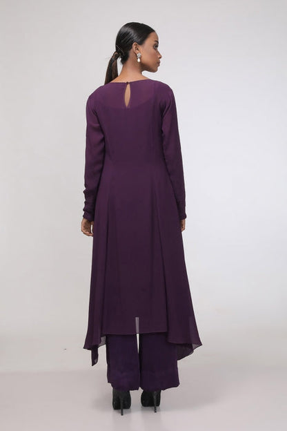 Isabel Tunic Set Eggplant and Ivory