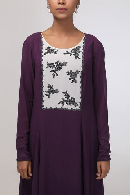 Isabel Tunic Set Eggplant and Ivory
