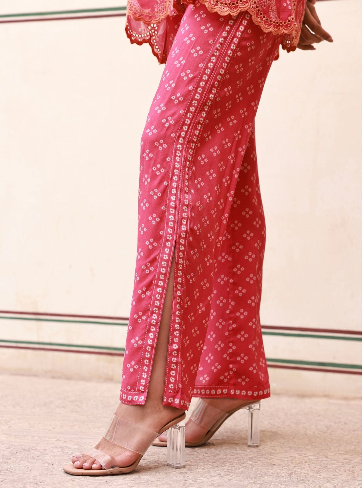 Eirene Lawn Printed Fuschia Co-ord Set