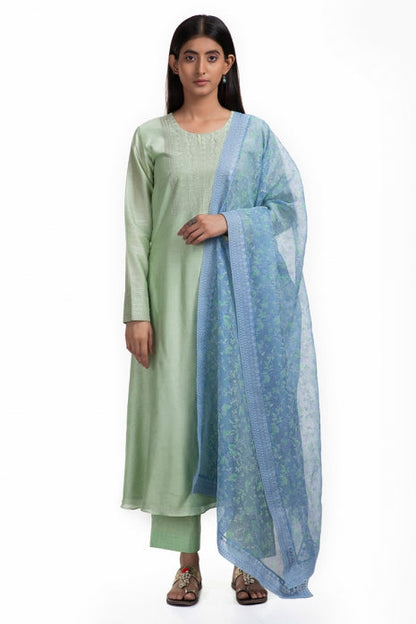 Inaari Kurta Set Pista Green and Ice Blue