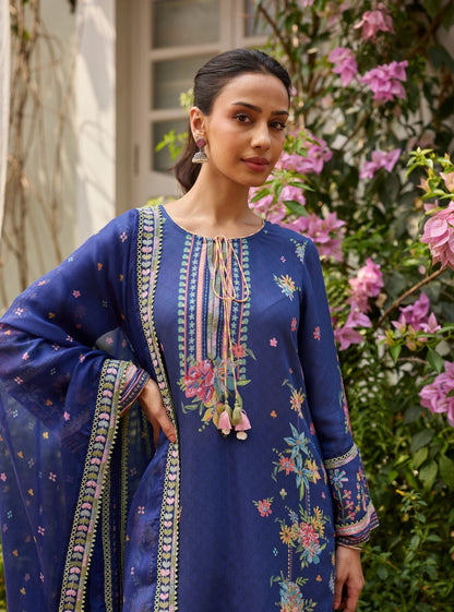 Enaara Lawn Navy Kurta Set