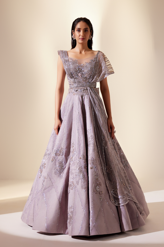 Iridescent Lilac Lehenga Set