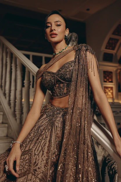 Celestial Geometry Top And Skirt
