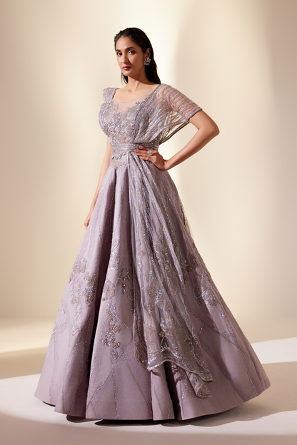 Iridescent Lilac Lehenga Set