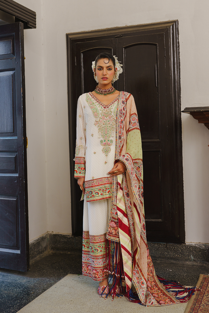 Ivory short kurta farsi salwar with duppata