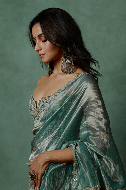 Ocean Breeze Corset Saree