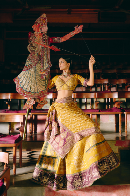 Shubh Aarambh Yellow lehenga set