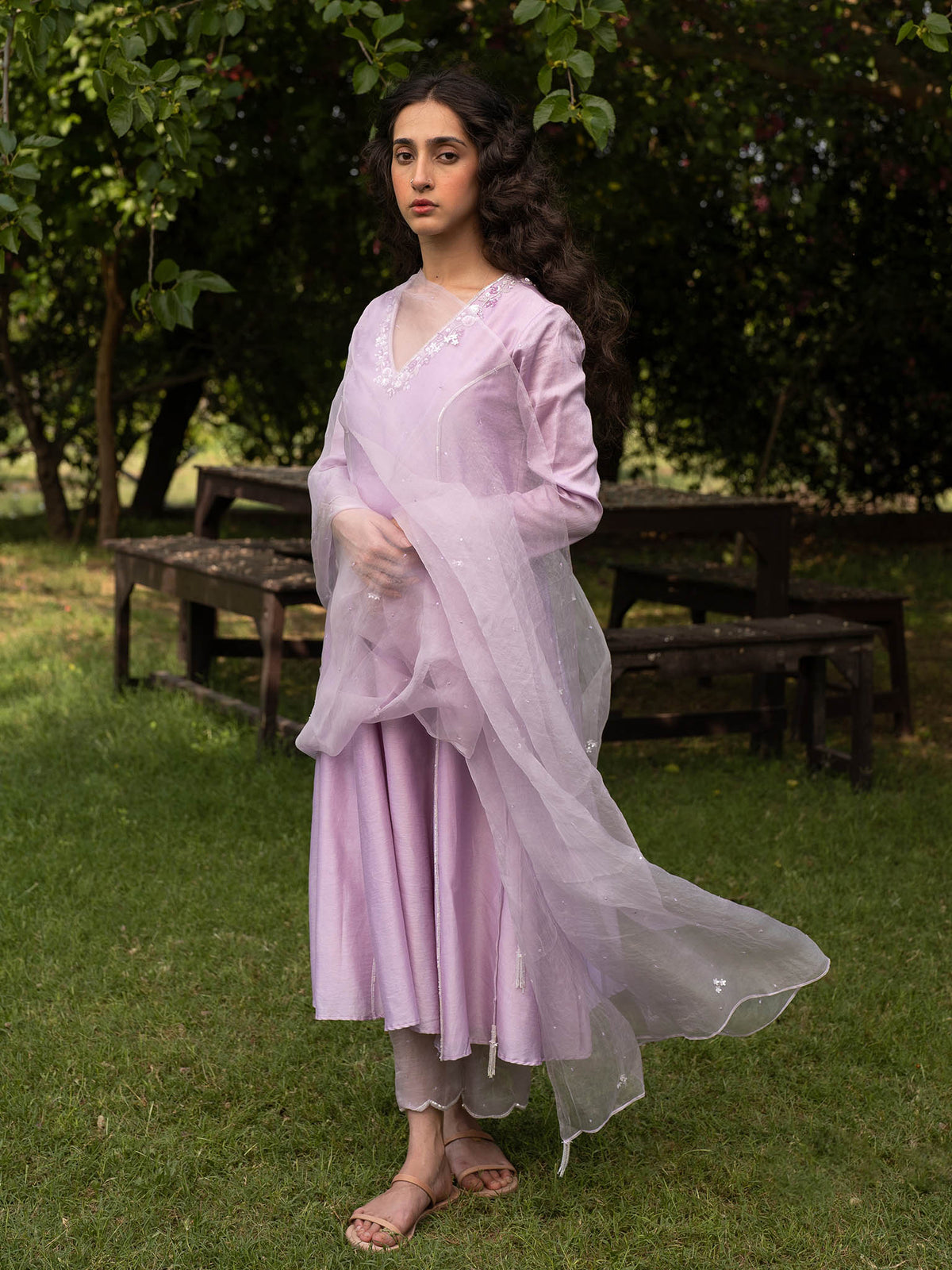 Rainbow Lilac Kurta Set